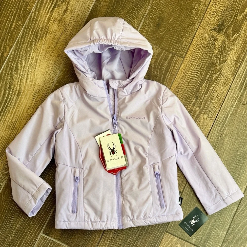 Spyder Girls’ Spyderlite Lavender Lightweight Water Resistant Jacket—3T
